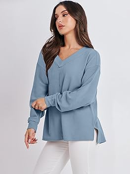 ANRABESS Oversized Long Sleeve Shirts for Women Off the